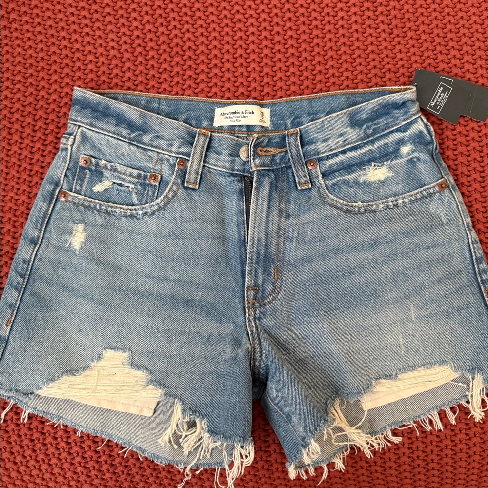 Abercrombie & Fitch Blue Jean Shorts Distressed Cut-Off Style